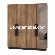 Wardrobe 4 Doors - ACTIV BELLAMY LP 401 / Wahana Teak - Tsugawood 